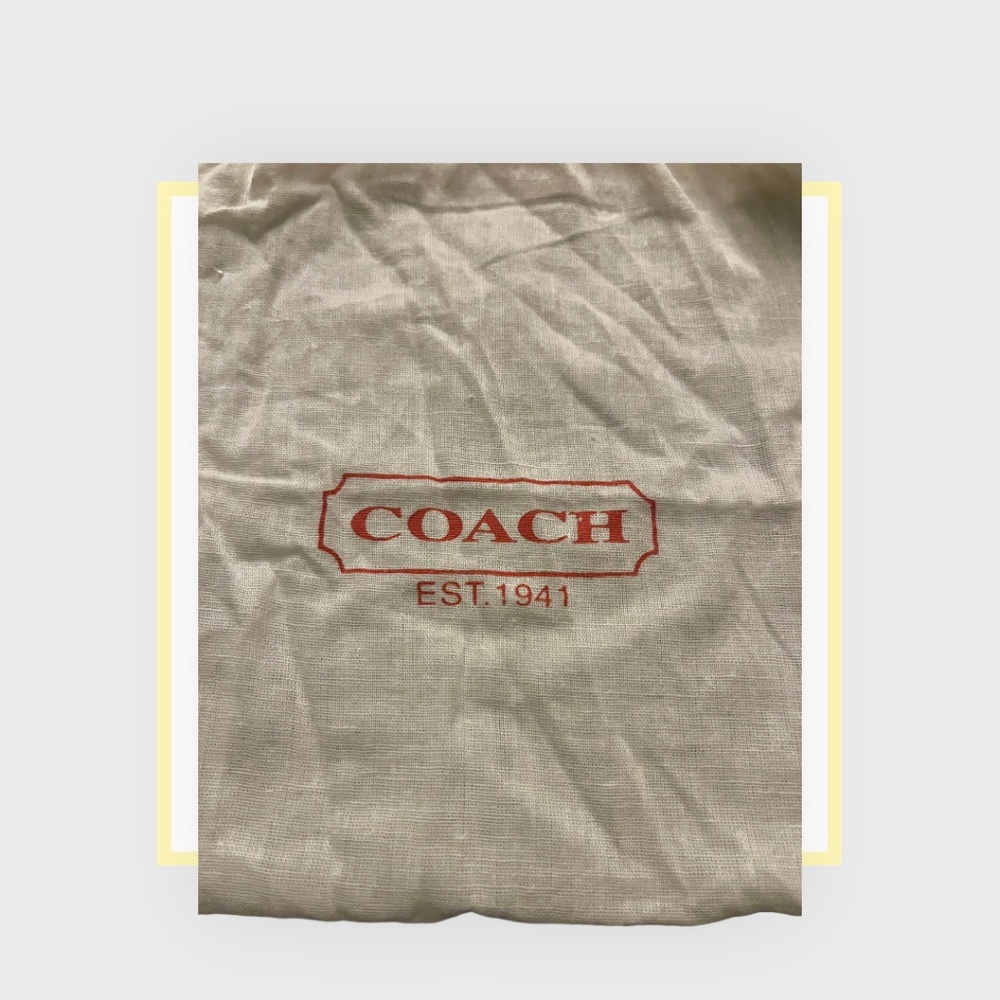 Coach Dust Bag Small White with Red Lettering & Drawstring - Picture 2 of 4